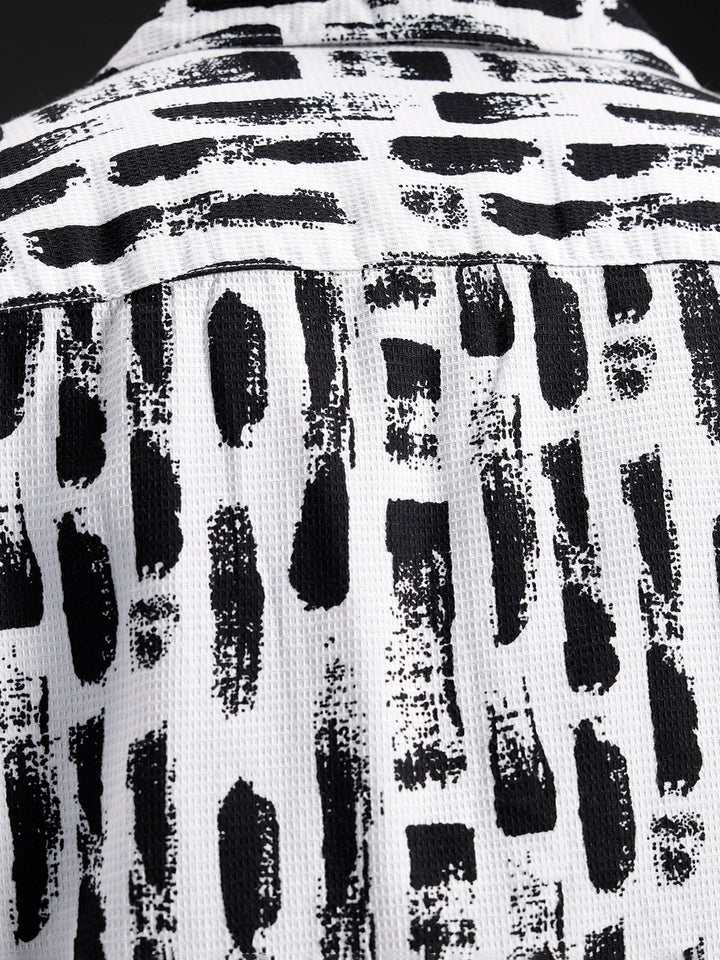 Wrogn All-Over-Printed Resort Collared Shirt | White