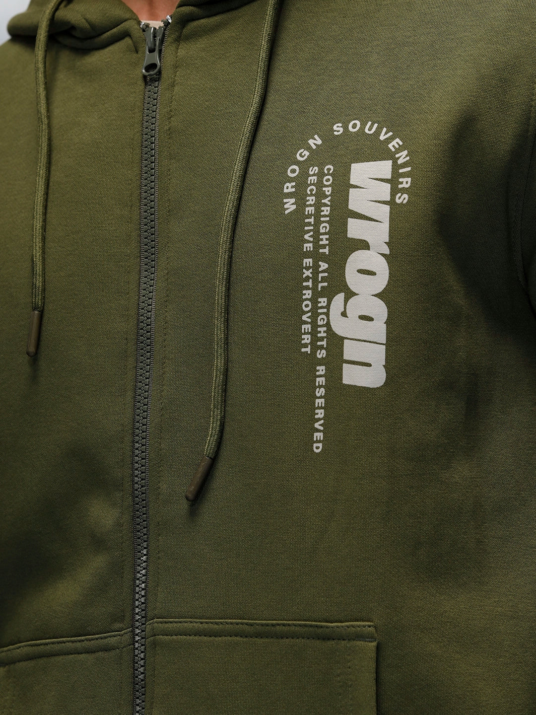 Men's casual graphic printed hooded sweatshirt | Green