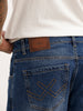 Loose Fit Embroidery Detail Denim Jeans | Blue