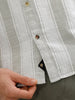 Light Weight Herringbone Stripe Shirt In Slim Fit  |  Light Green