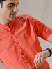 Mandarin Collar Bold Orange Shirt