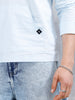 Wrogn Men's Casual Hooded Henley Shirt | Light Blue