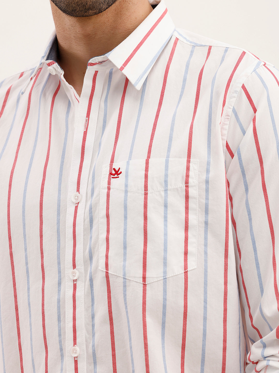 Slim Fit Striped Shirt | White