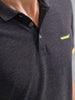 Regular Fit Polo T-Shirt With Contrast Trim Details | Dark Grey