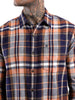 Orange Checked Slim Fit Shirt