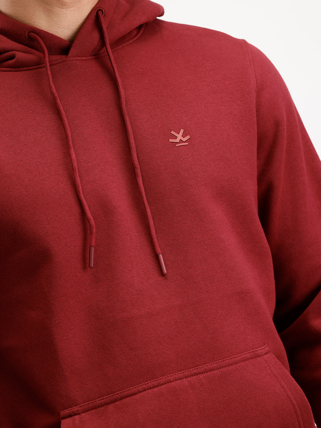 Solid Regular Fit Hoodie  | Maroon