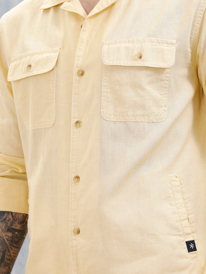 Wrogn Regular Fit Casual Shirt For Men's | Beige