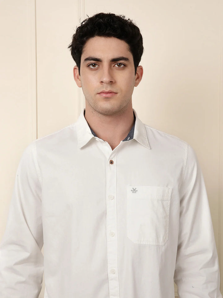 Solid Slim Fit Shirt | White