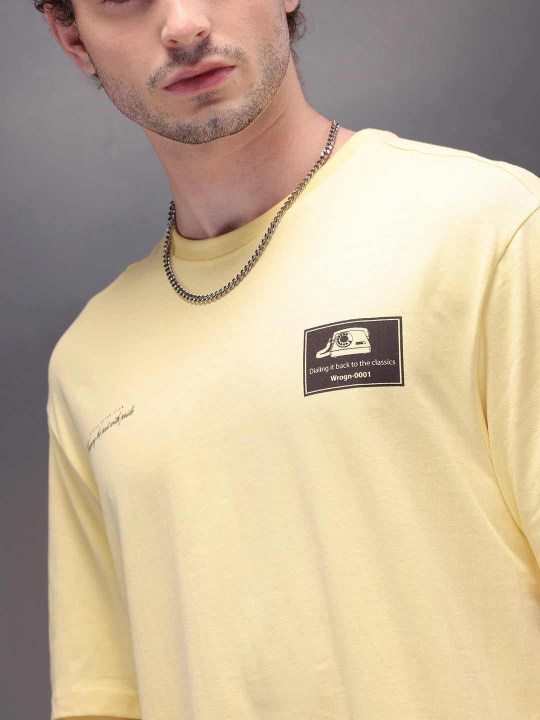 Placement Printed Oversized T-Shirt | Yellow