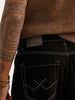 Loose Fit Contrast Stitch Denim Jeans | Black