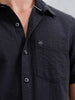 Men's Textured Casual Slim Fit Shirt | Black