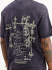 Washed Oversized Placement Printed T-Shirt | Blue