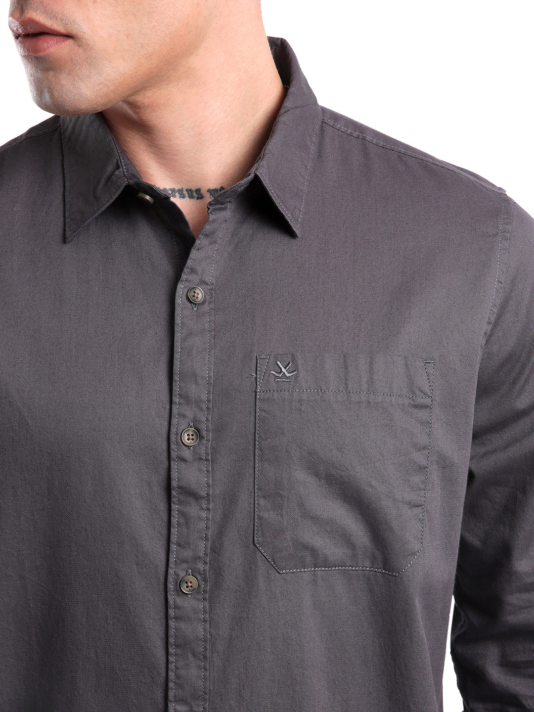 Dark Grey Desire Cotton Shirt