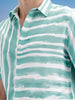Slim Fit Striped Half Sleeve Shirt | Green