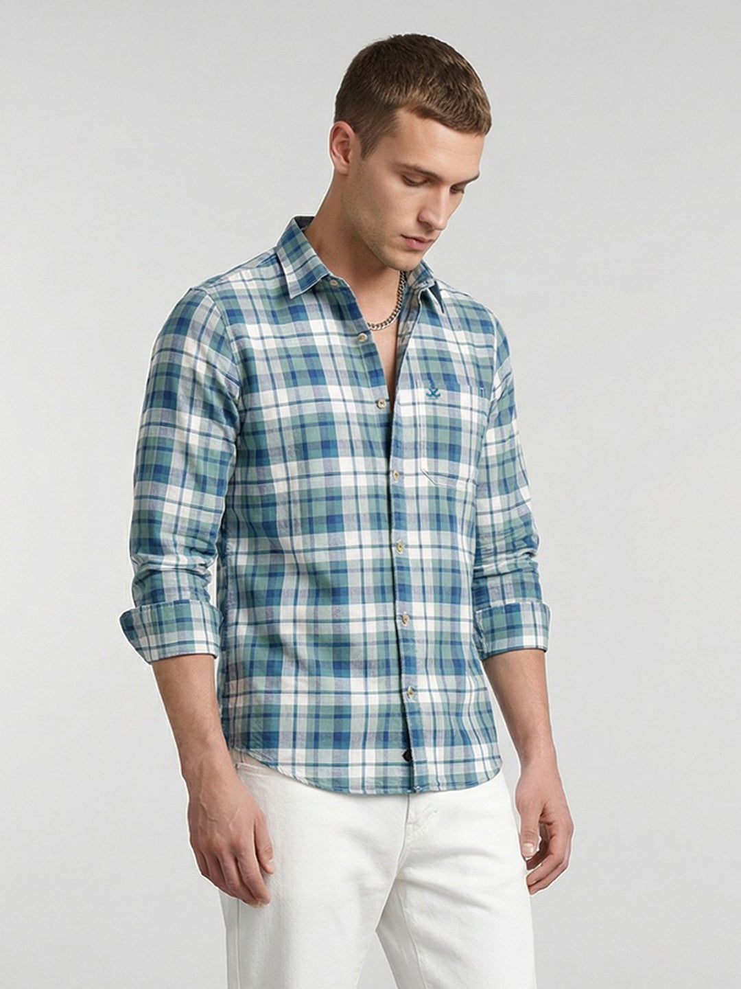 Regular Fit Checkered Shirt | Blue