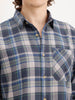 Slim Fit Textured Checkered Shirt  | Grey
