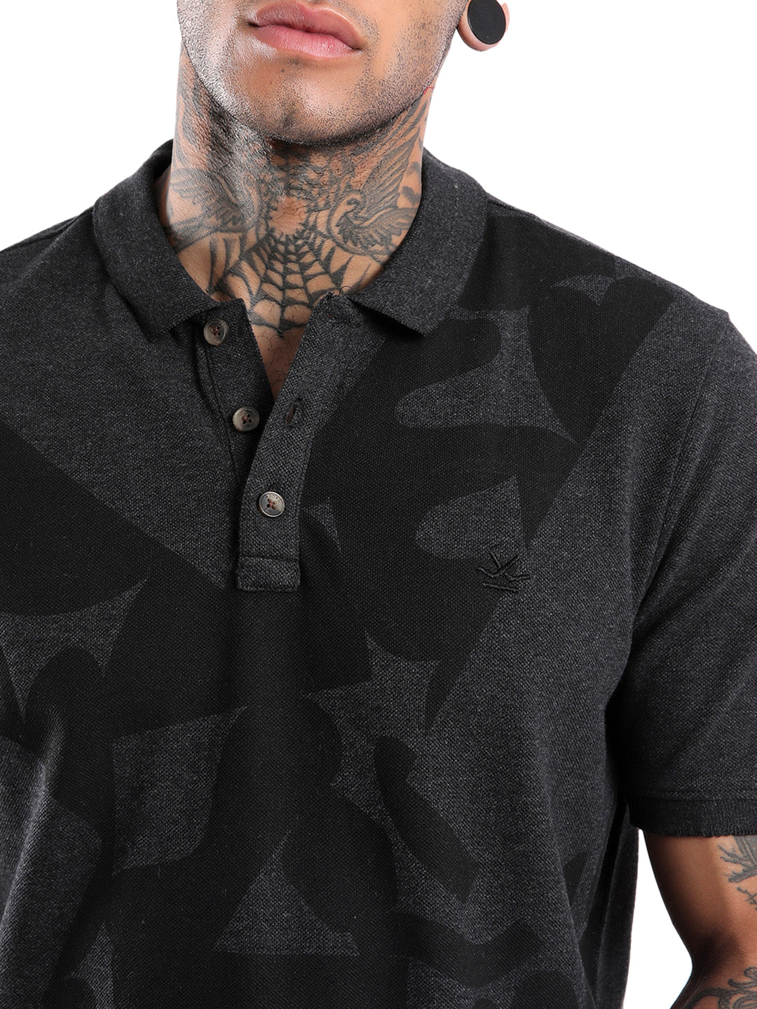 Dark Grey X Printed T-Shirt