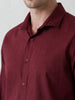Solid Slim Fit Full Sleeve Shirt | Maroon