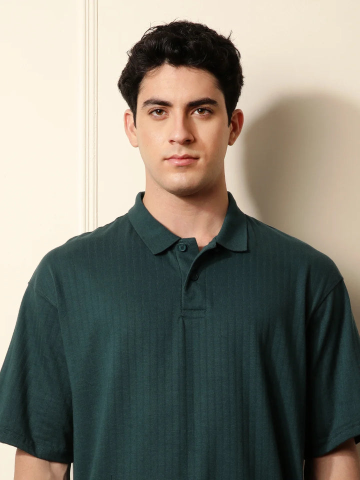 Bold Green Oversized Polo T-Shirt