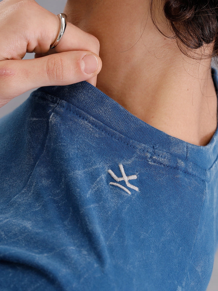 Washed Raglan Sleeve Slim Fit T-Shirt |  Dark Blue