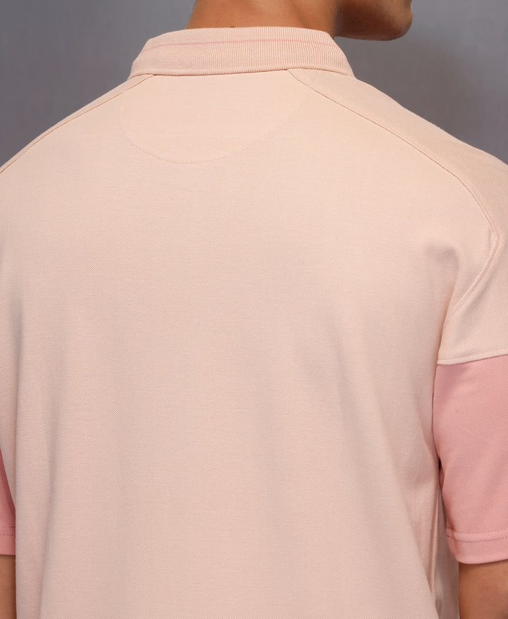 Classic Cut And Sew Polo T-Shirt   |  Pink