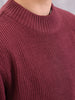 Structured Round Neck Comfort Fit Pullover | Wine