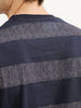 Slim Fit Striped Full Sleeve T-Shirt | Navy Blue | WKTS0446/NS