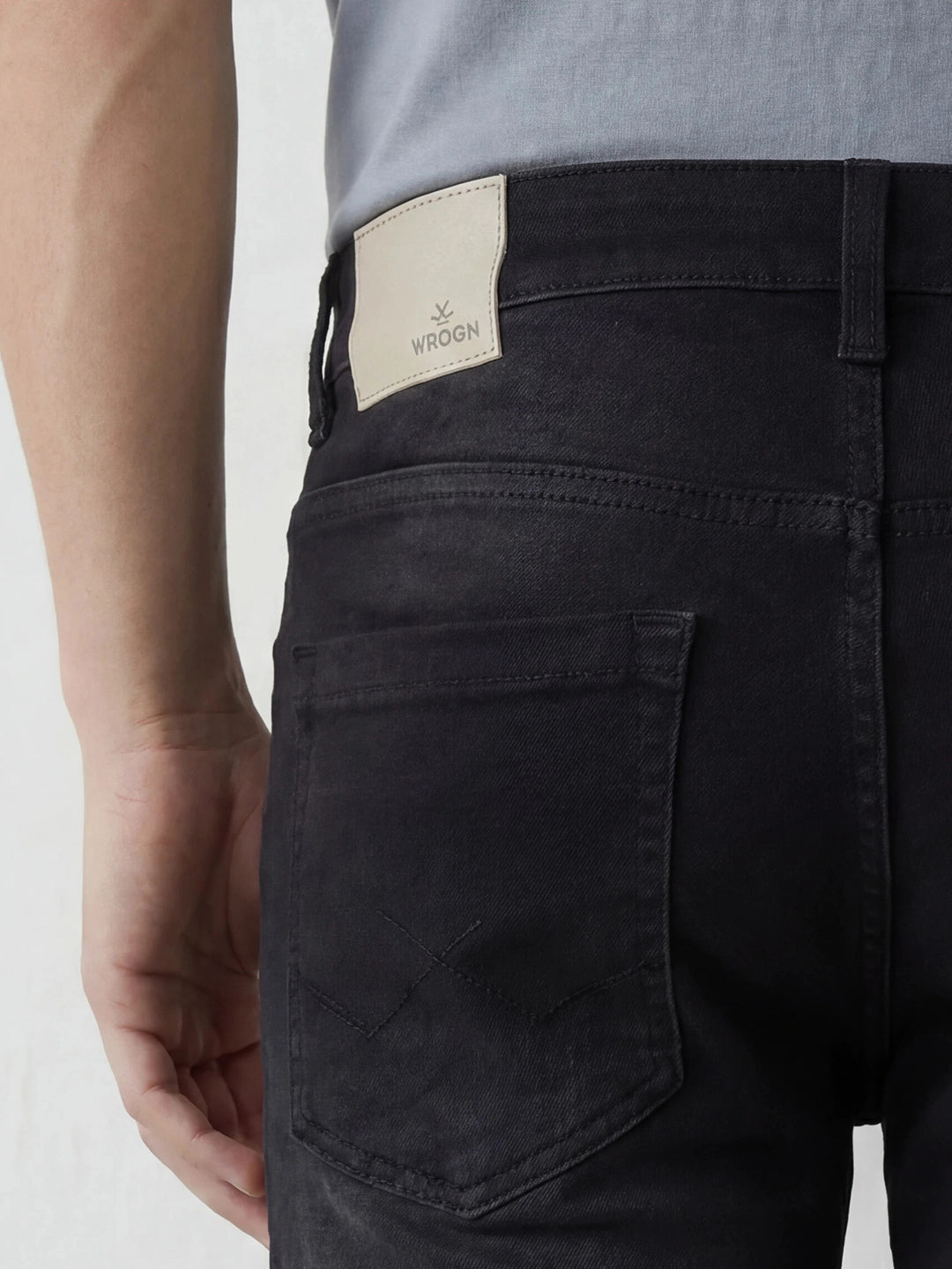 Classic Solid Slim Fit Denim Jeans | Black