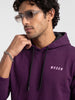 Placement Printed Hooded Sweatshirt | Purple | WNSS7349