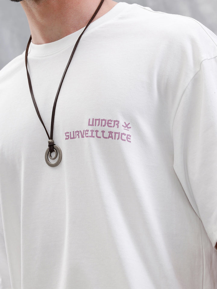 Under Surveillance Oversized Fit T-Shirt | White
