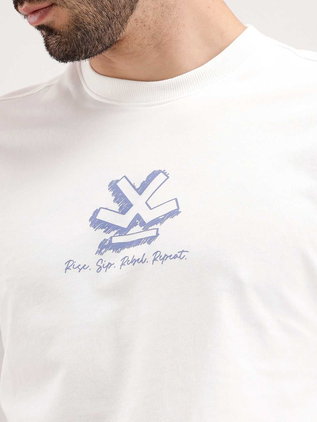 Oversized Back Printed T-Shirt | Off White