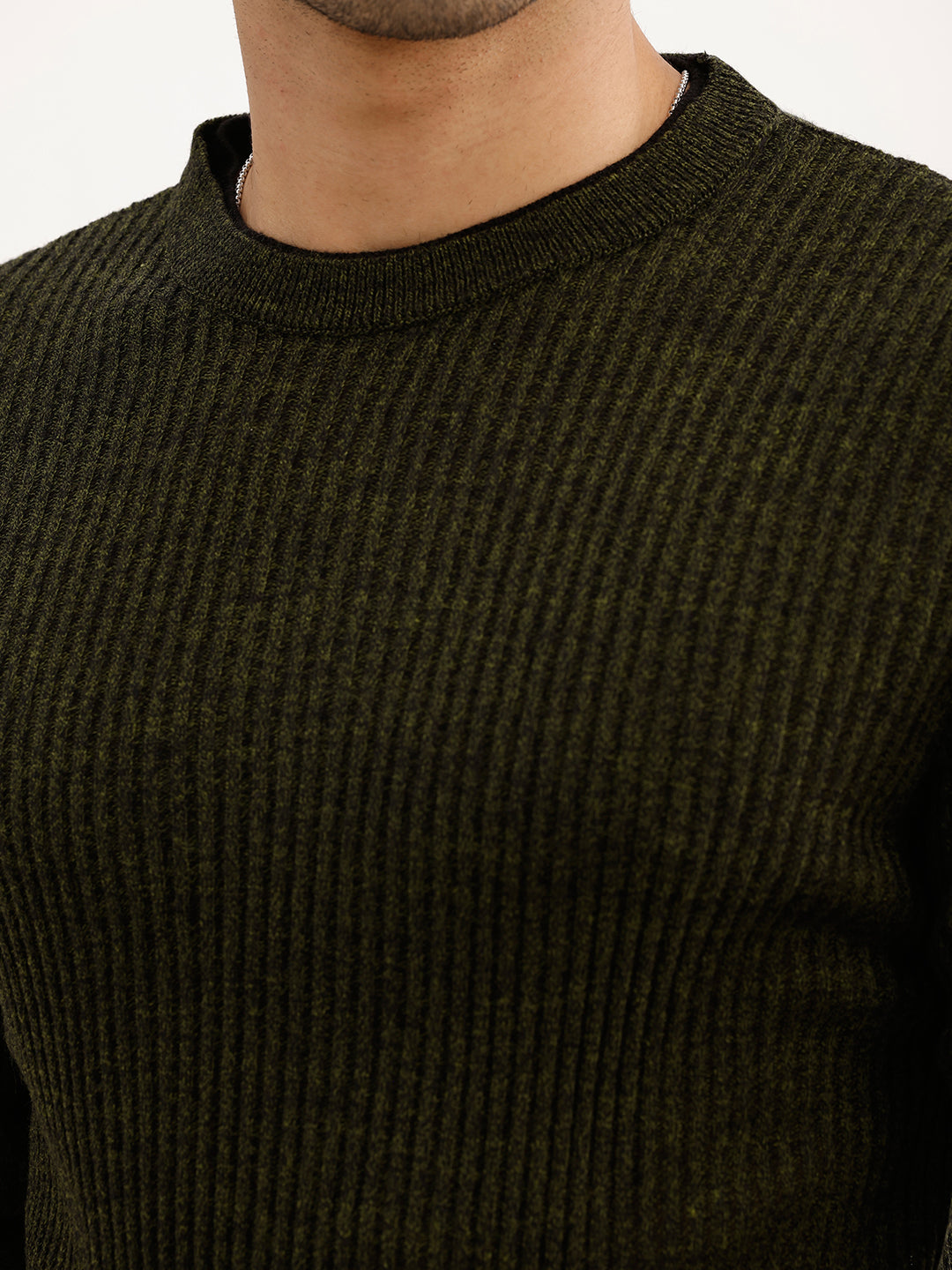 Solid Regular Fit Knitted Sweater | Maroon