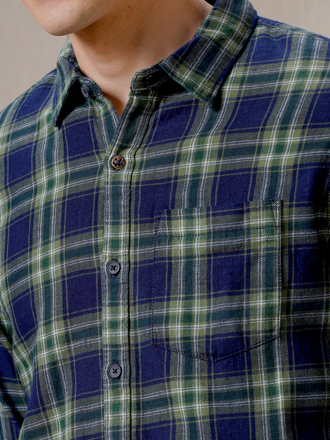 Checked in Blue Long Sleeve Shirt
