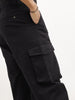 Solid Loose Fit Cargo Trouser | Black