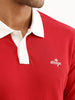 Slim Fit Contrast Collar Polo T-Shirt | Red