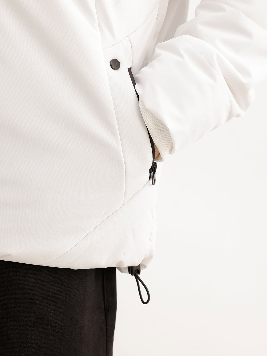 Solid Comfort Fit Hooded Jacket | White | WJK02FSRE1022W