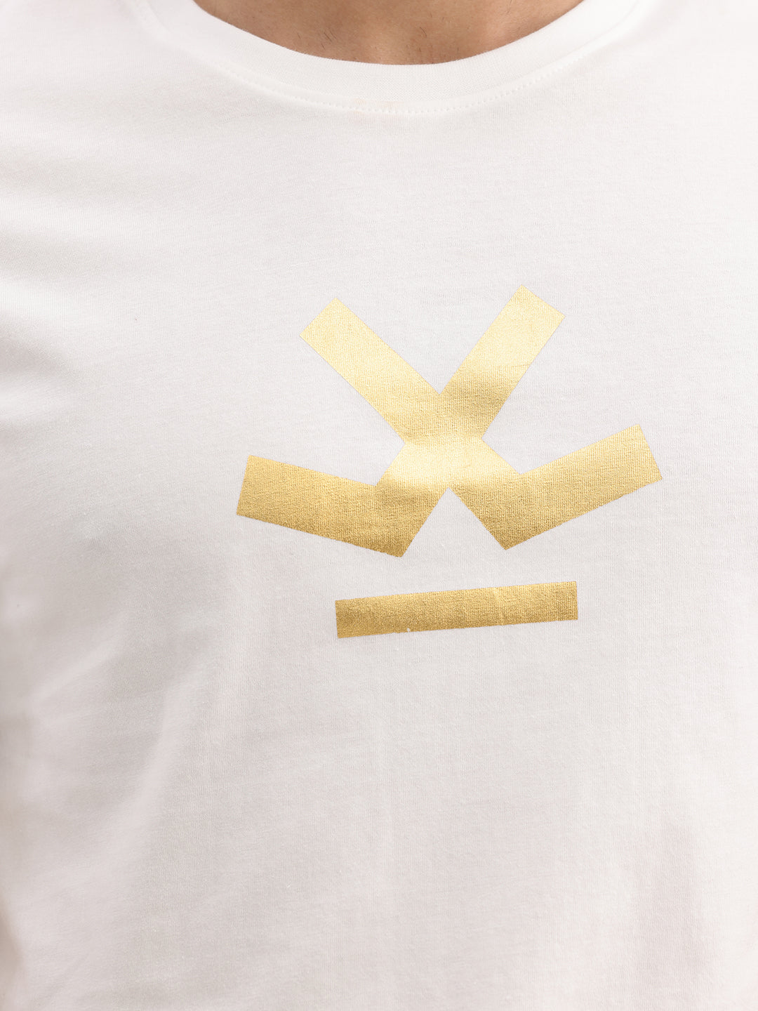 Slim Fit Foil Printed T-Shirt | White