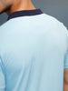 Men's Casual Regualr Fit Striped Patten Polo T-Shirt | Light Blue