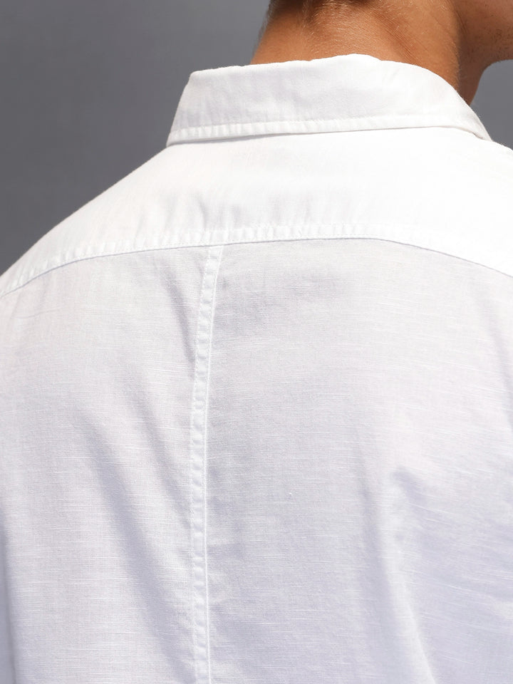 Men's Slim Fit Casual Shirt  |  White