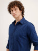 Regular Fit Striped Shirt | Dark Blue