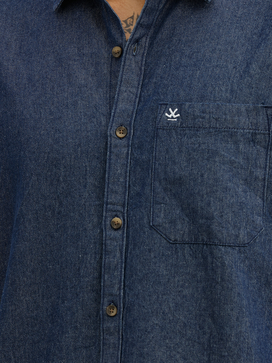 Classic Slim Fit Denim Shirt | Blue