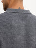 Regular Fit Textured Quater Zipper Sweater | Grey