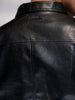 Men's Slim Fit PU Collared Jacket  |  Black