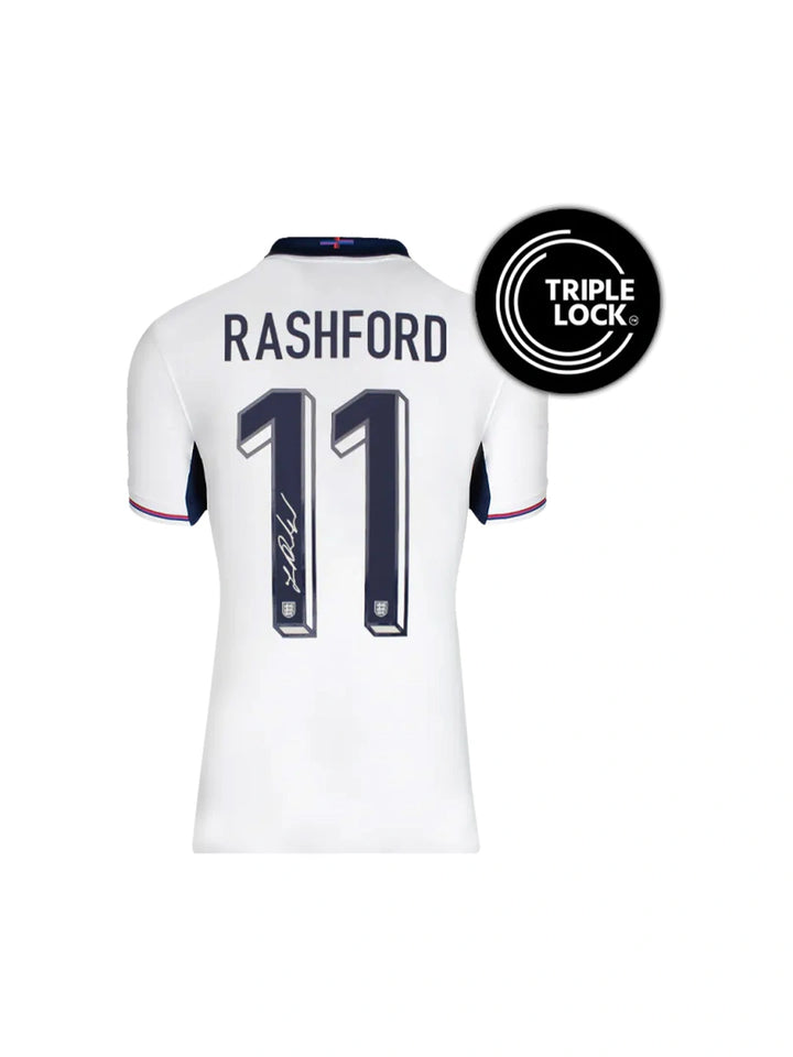 Marcus Rashford Back Signed England 2024-26 Home Shirt