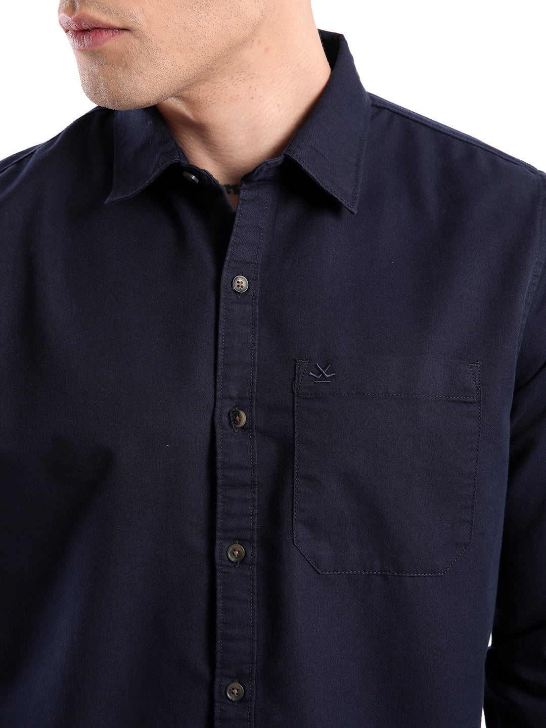 Prime Navy Solid Cotton Shirt