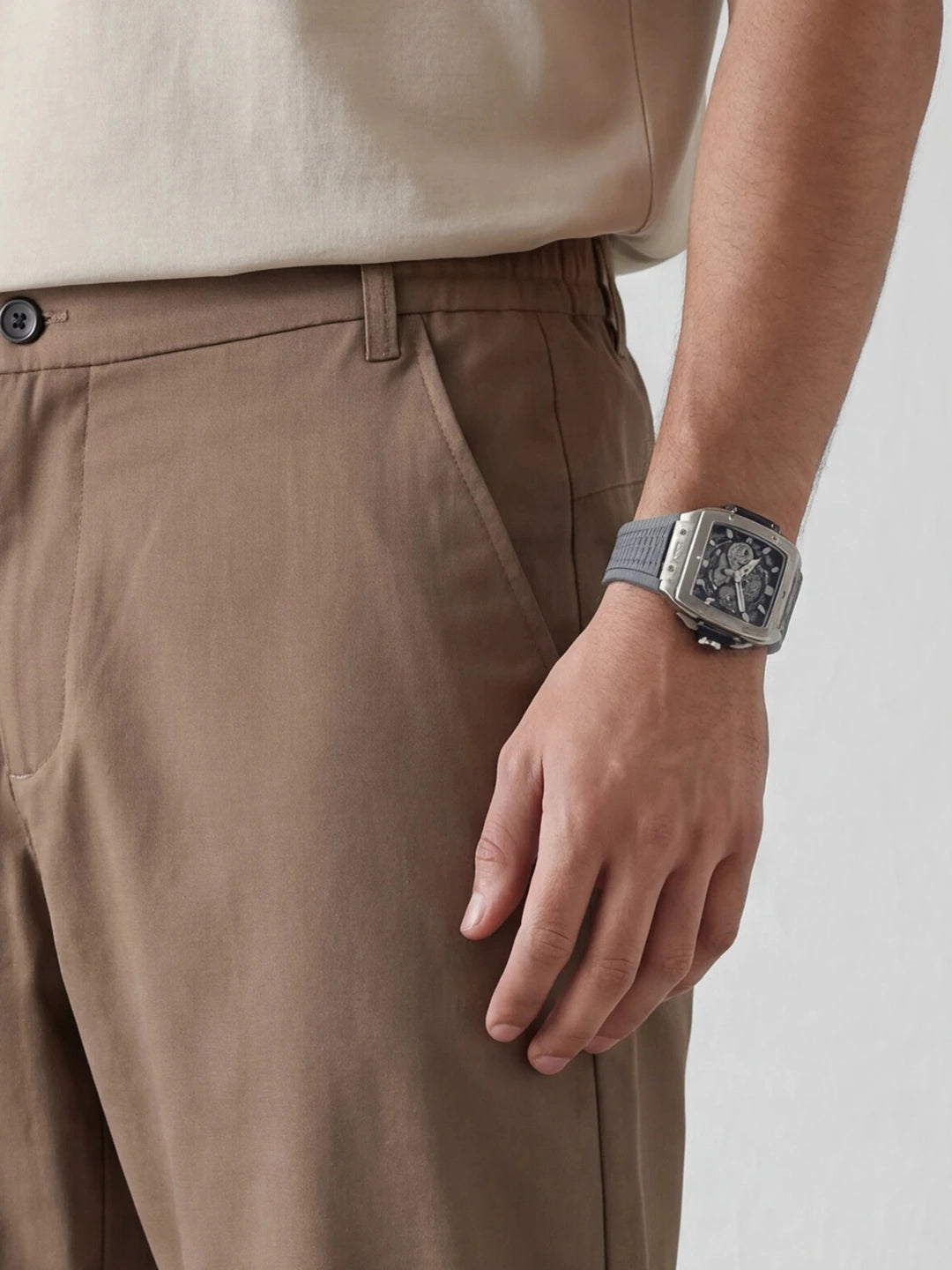 Classic Straight Fit Trousers | Brown