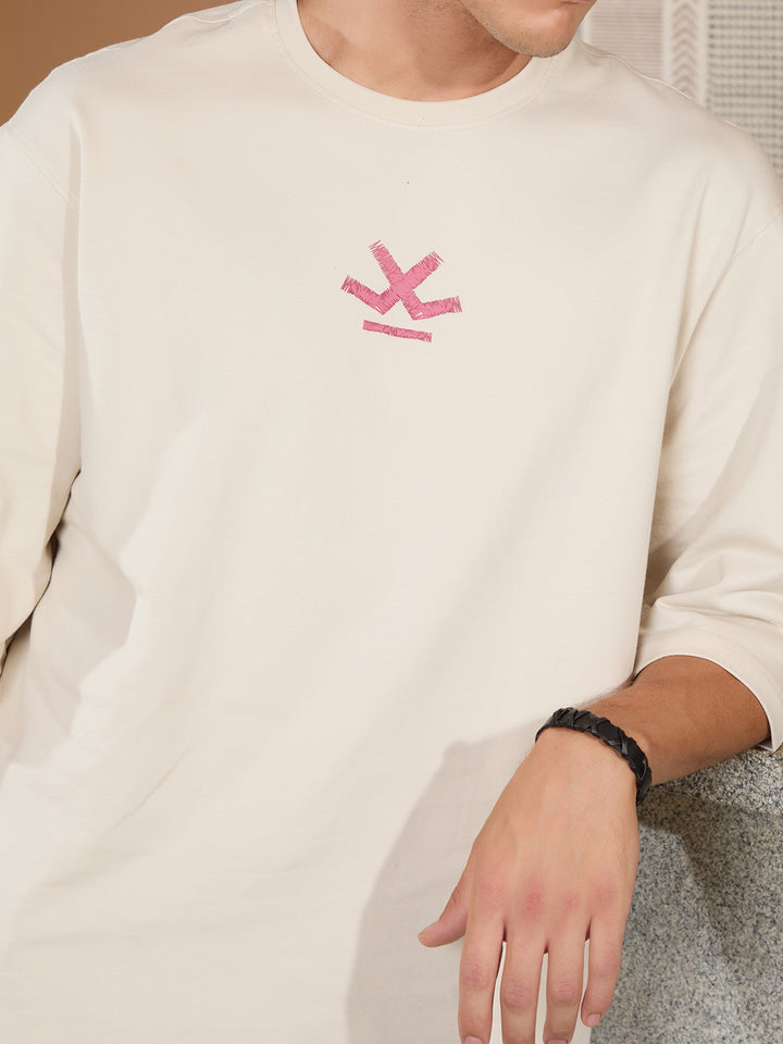 Solid 3/4th Sleeve T-Shirt | Beige