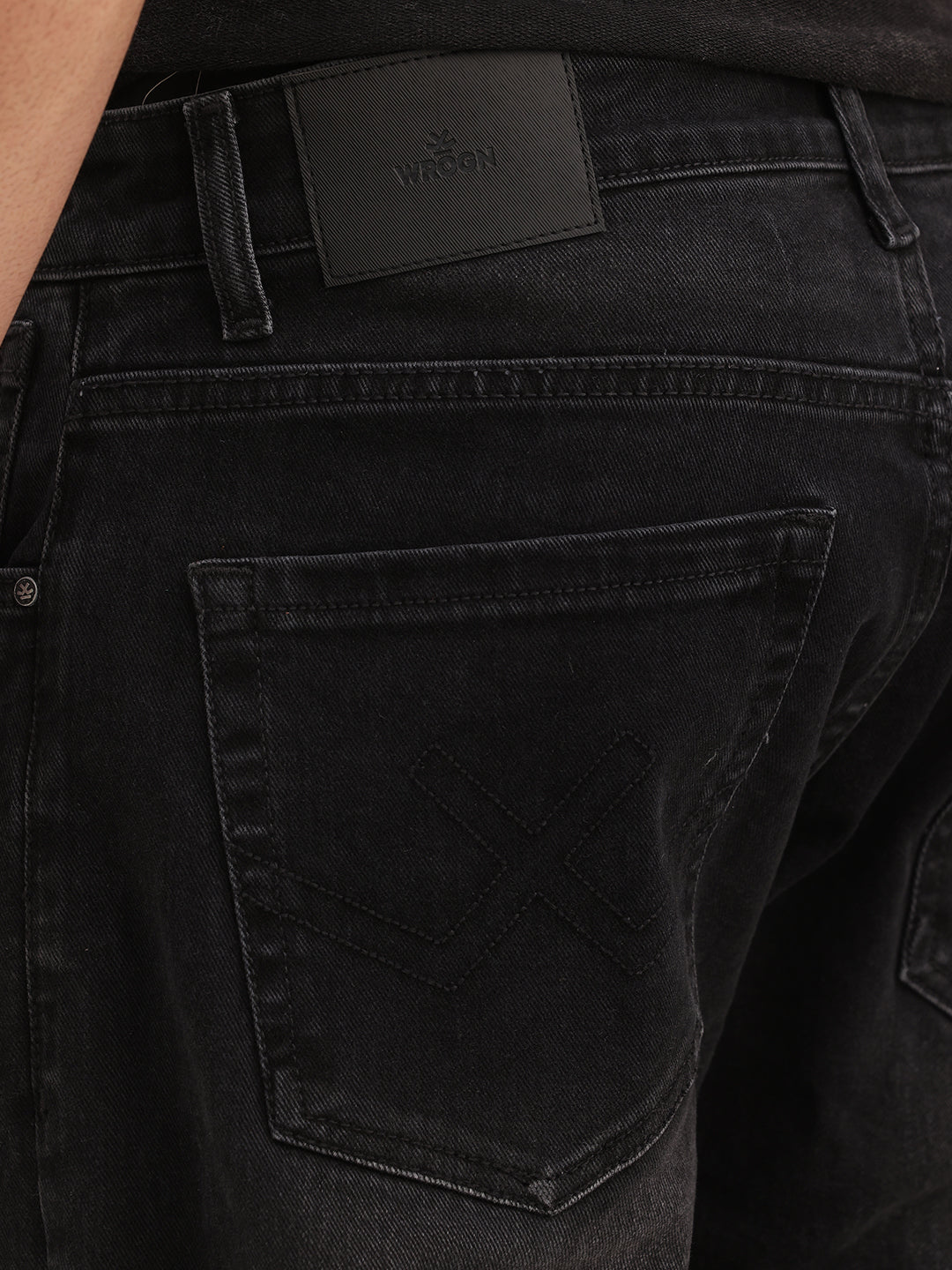 Washed Straight Fit Denim Jeans | Charcoal
