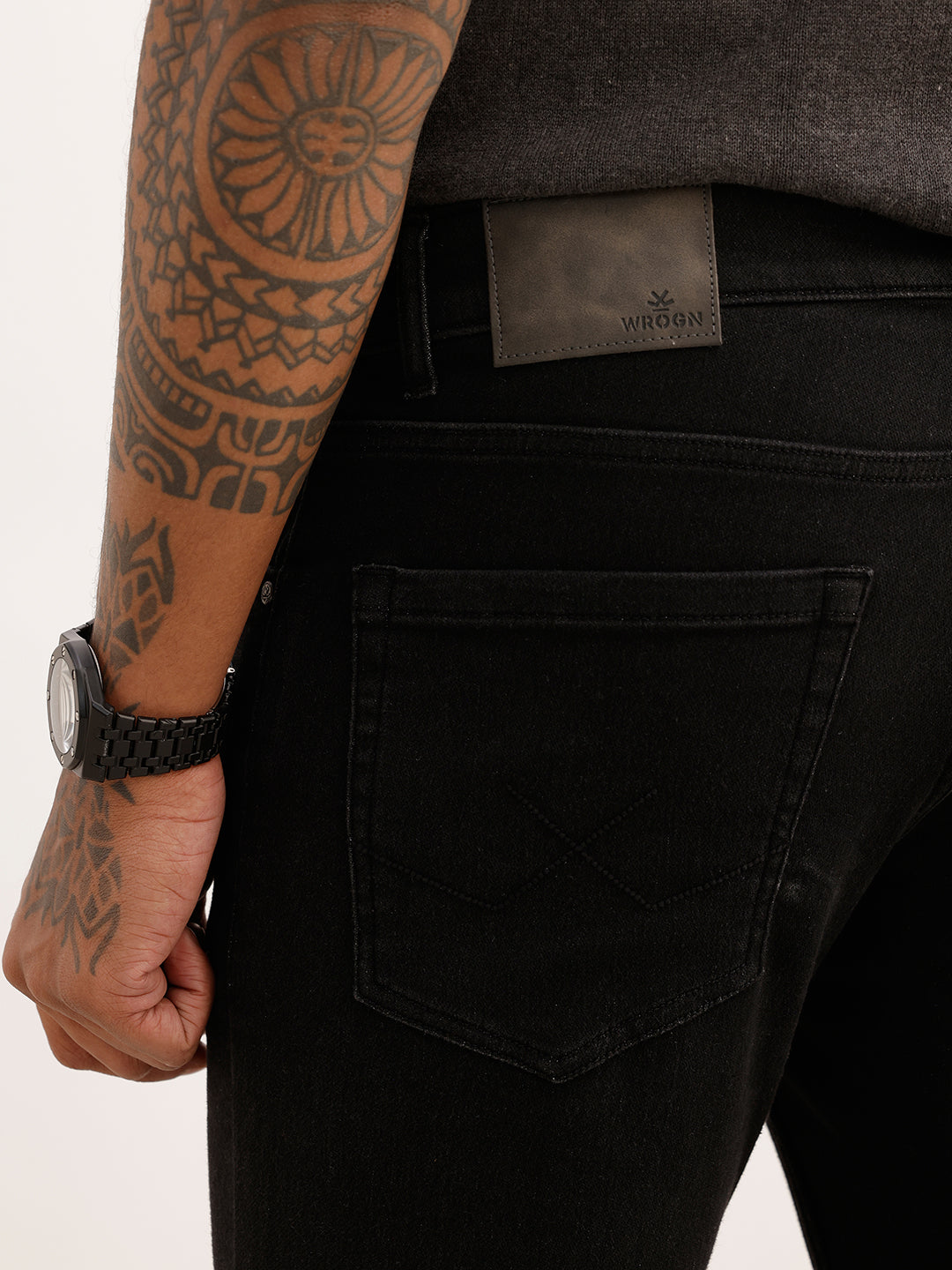 Solid Slim Fit Denim Jeans | Black