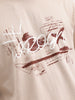 Oversized Placement Printed T-Shirt | Beige